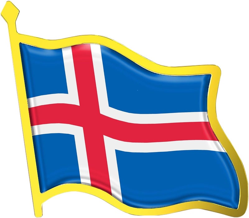Ababyyan Iceland Flag Lapel Pin - Enamel Metal National Badge | World Travel Souvenir Gifts for Men & Women | Country Flag Patriotic Brooch Bulk Pack of Pins for Hat, Tie, Clothes, Backpack (1pc) - Image 1